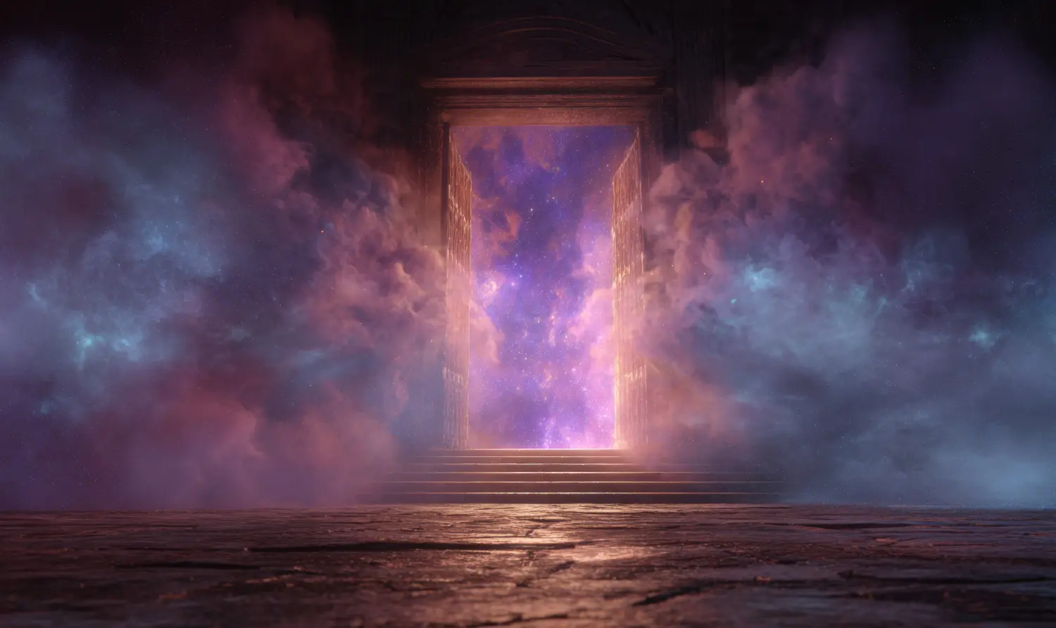 Melalli - Melanie Diewald - spirituelle Lebensberatung - Beratung durch Tarotkarten und Channeling - Ein magisches Portal enthüllt ein himmlisches Tor mit hellem Licht